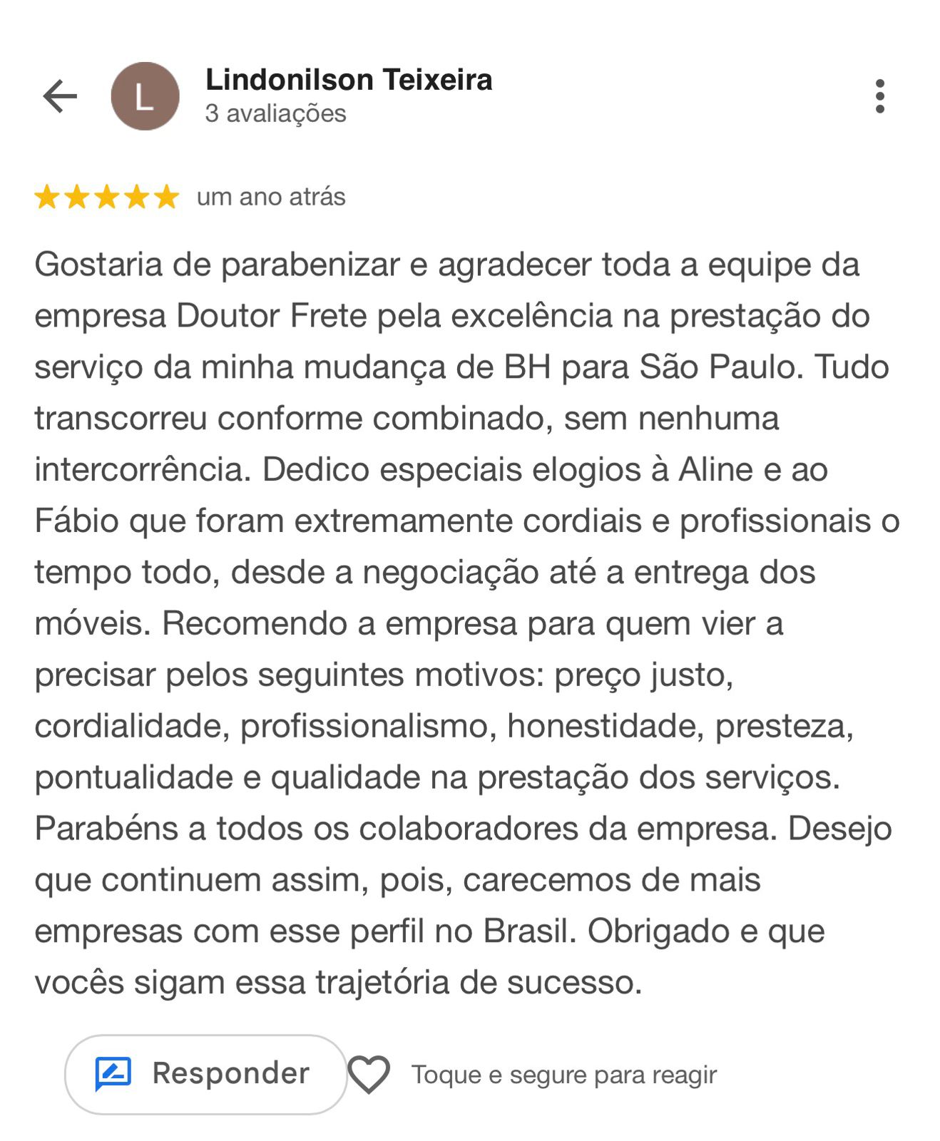 Avaliação Google 1